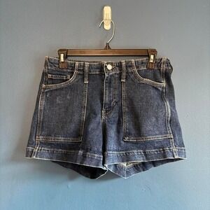Banana Republic‎ Denim Shorts Women's Size 28 Mid Rise Dark Wash Jorts Preppy